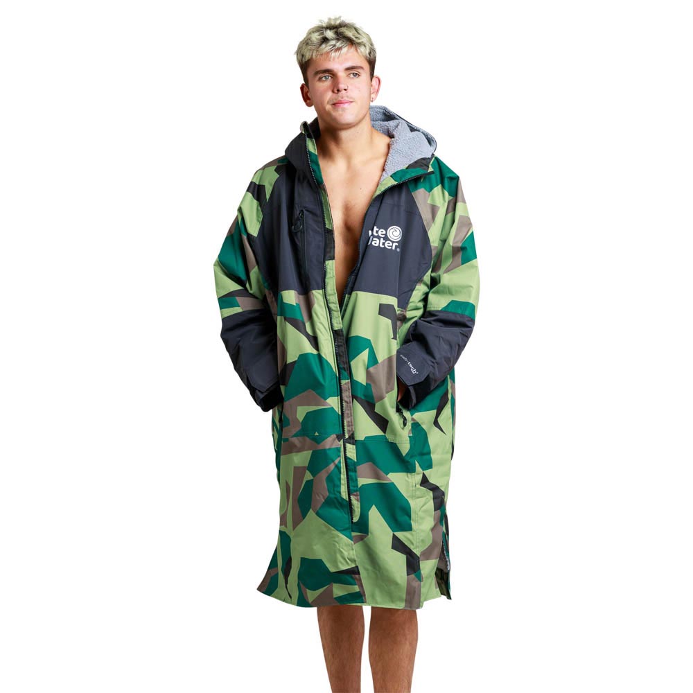 White Water Adults Hard Shell Changing Robe Camo Grey Lining