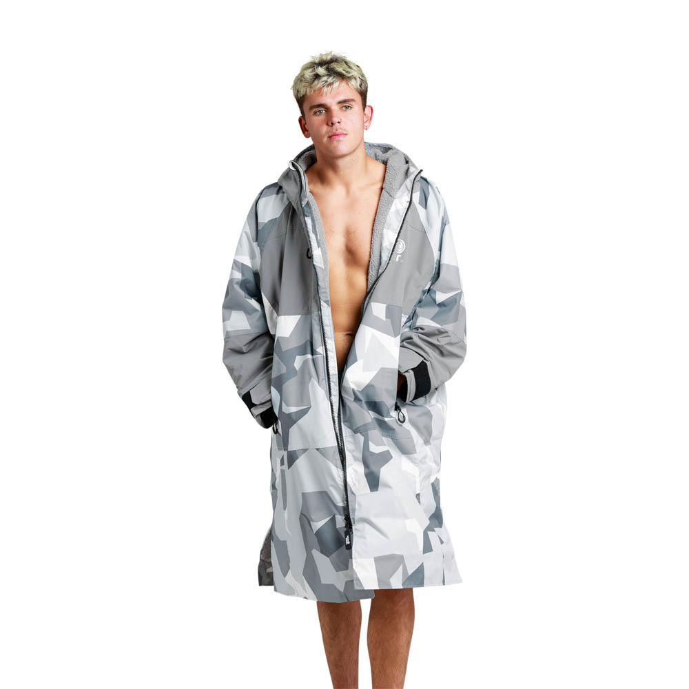 White Water Adults Hard Shell Changing Robe Arctic Camo Grey
