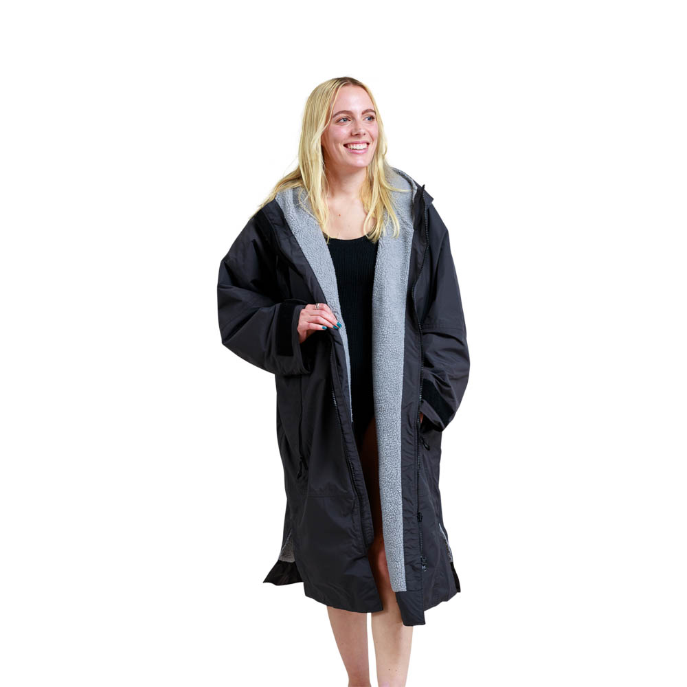White Water Adults Hard Shell Changing Robe in Arctic Black and Grey